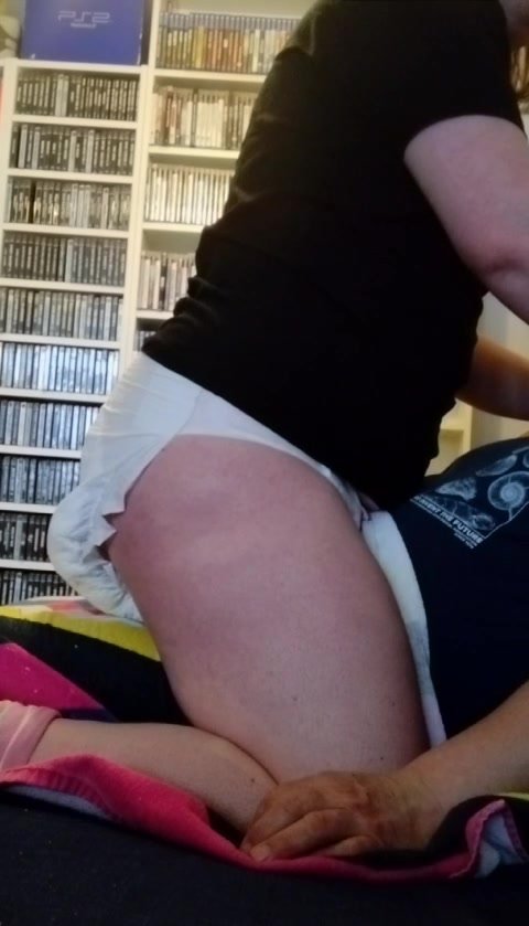 Messing My Diaper on Daddy's Lap