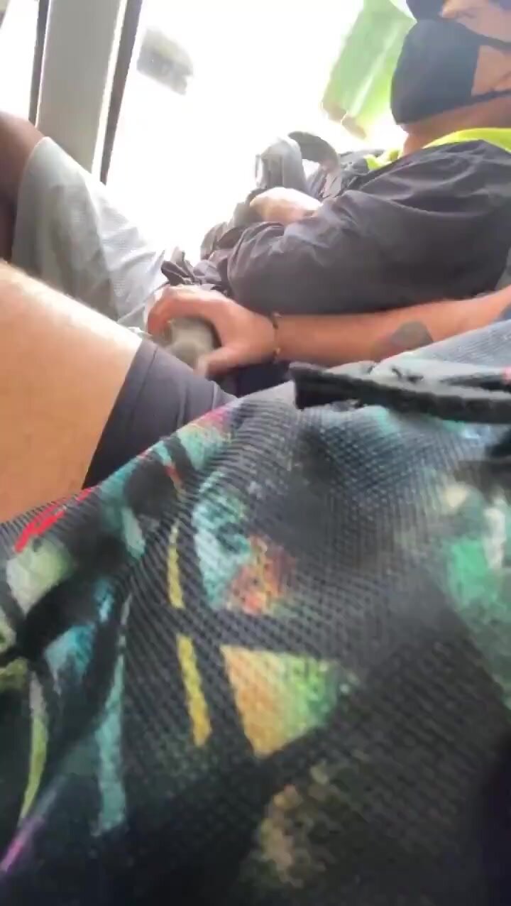Playing with a guys boner in the bus