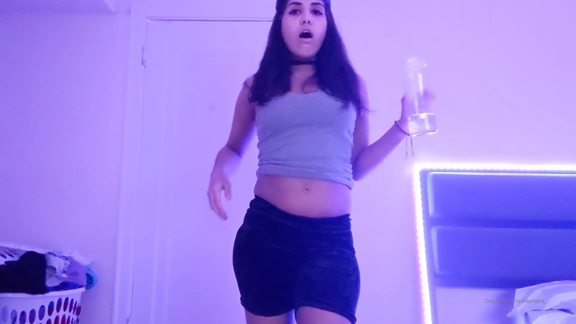 Showing Off Bloated Belly - ThisVid.com