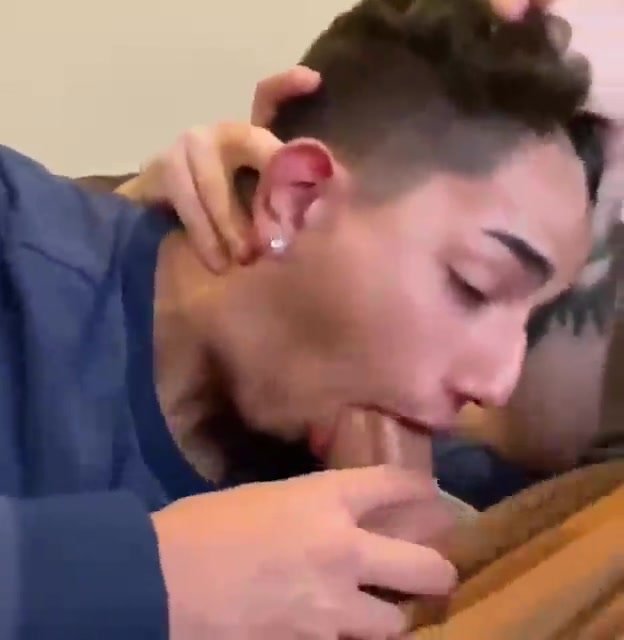 deepthroating and gagging on a thick dick
