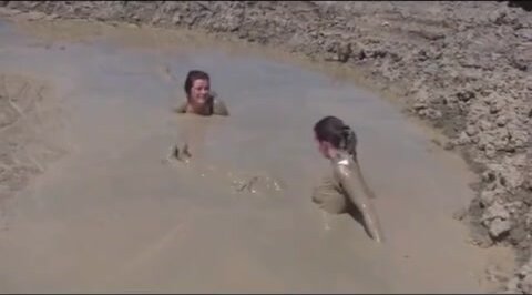 Girls stuck in mud