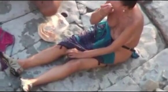 Wife fucks the bitch on another greek beach