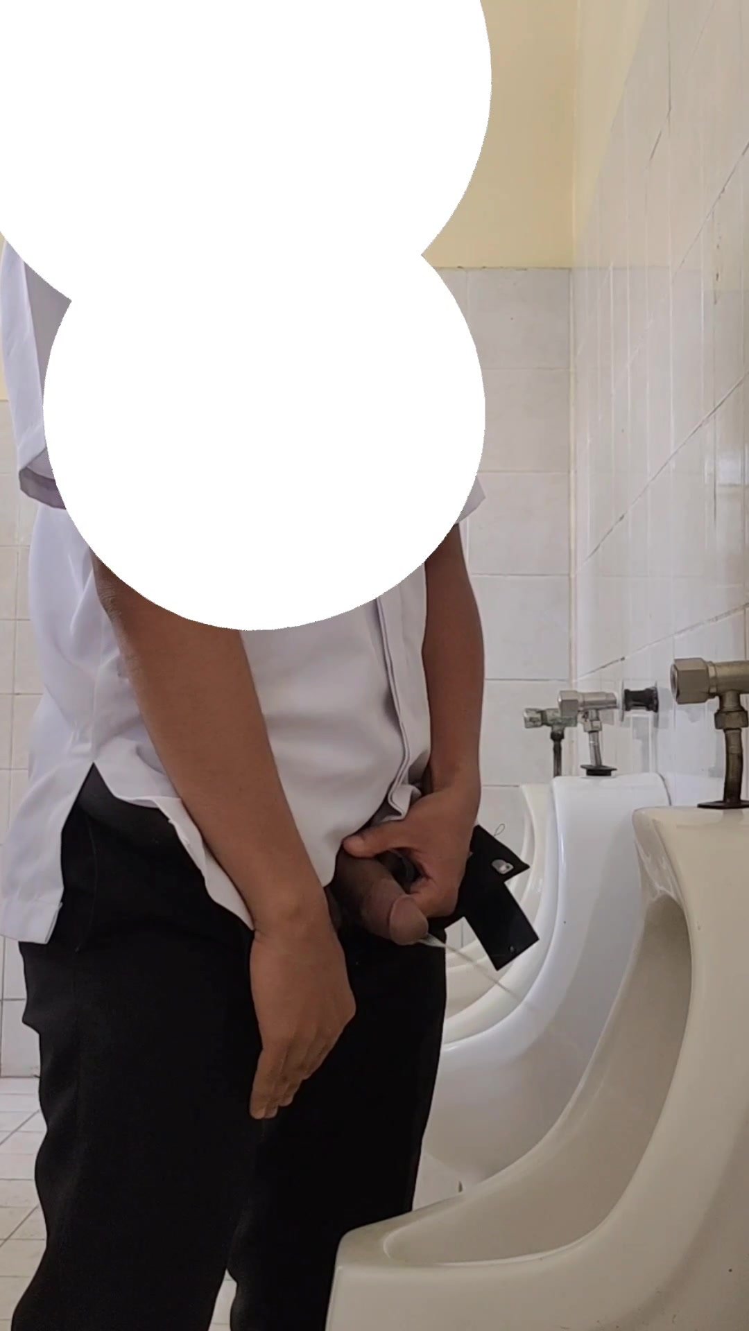 piss and cum in public men's restroom