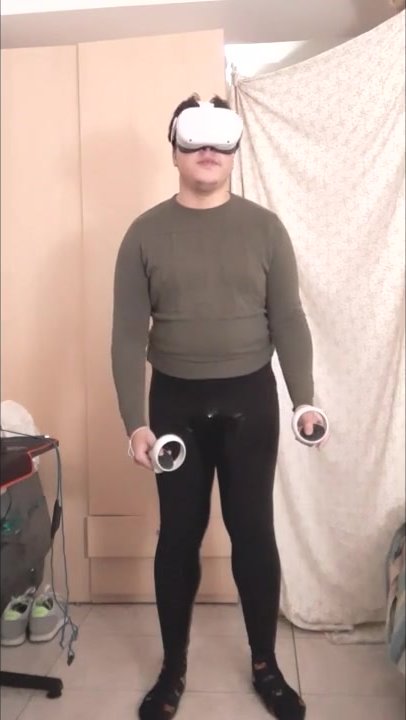 VR Accident in black leggings