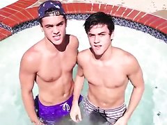 Hot Twins Pee in the Pool