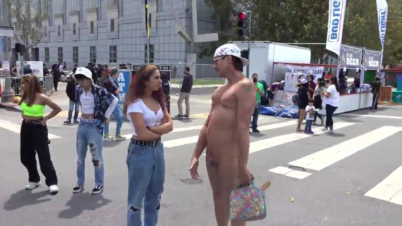 Hot guy naked on the streets CFNM
