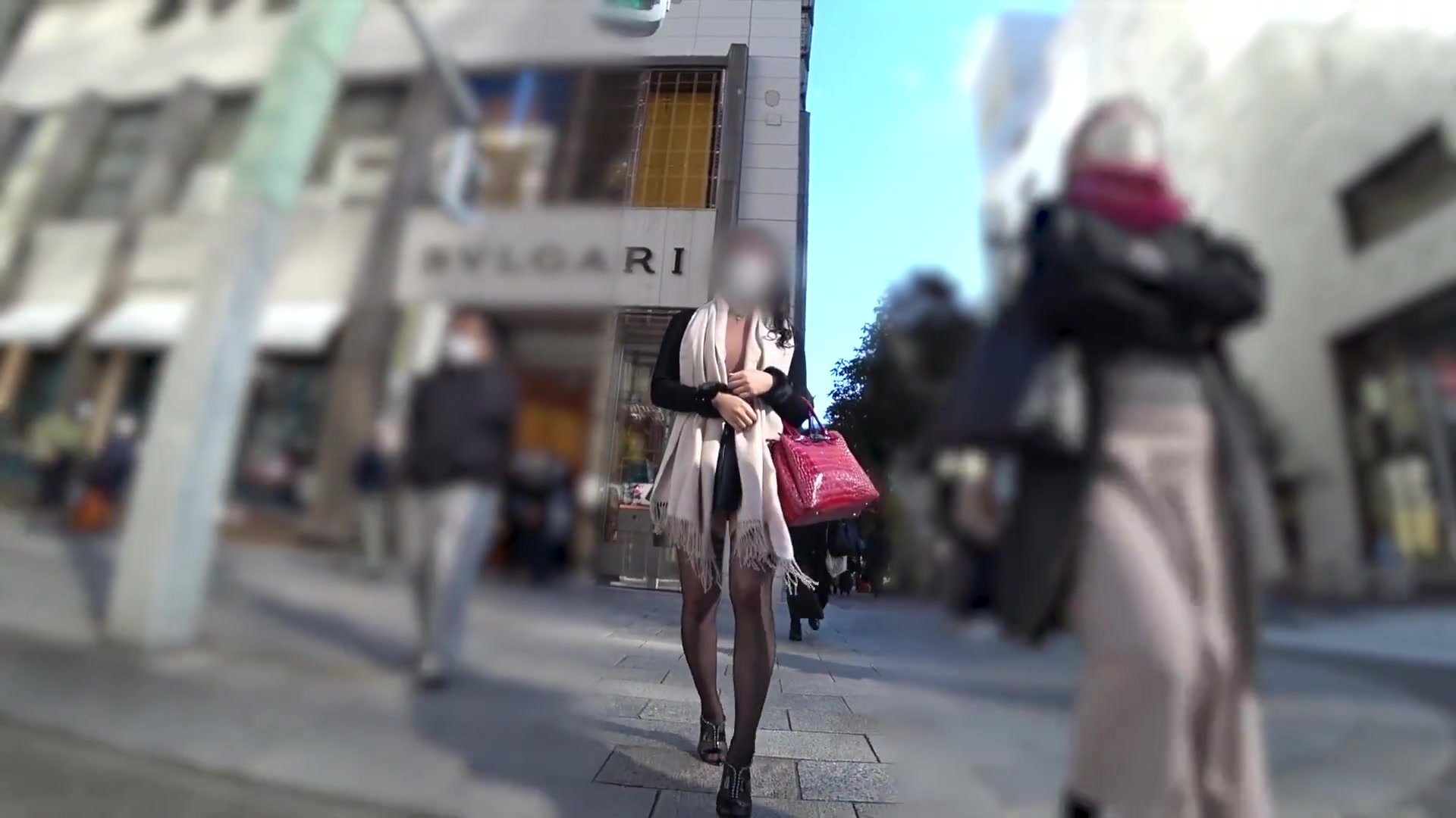 Japanese Lady Silk Stockings Upskirt - video 4