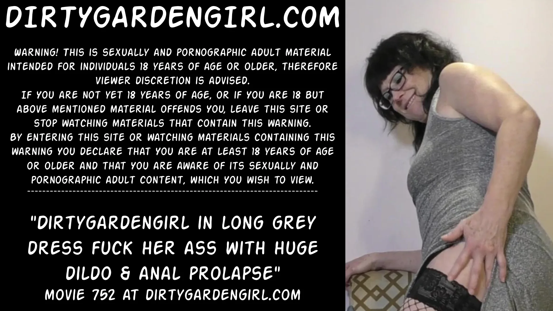 Dirtygardengirl grey dress fuck anal dildo and prolapse picture