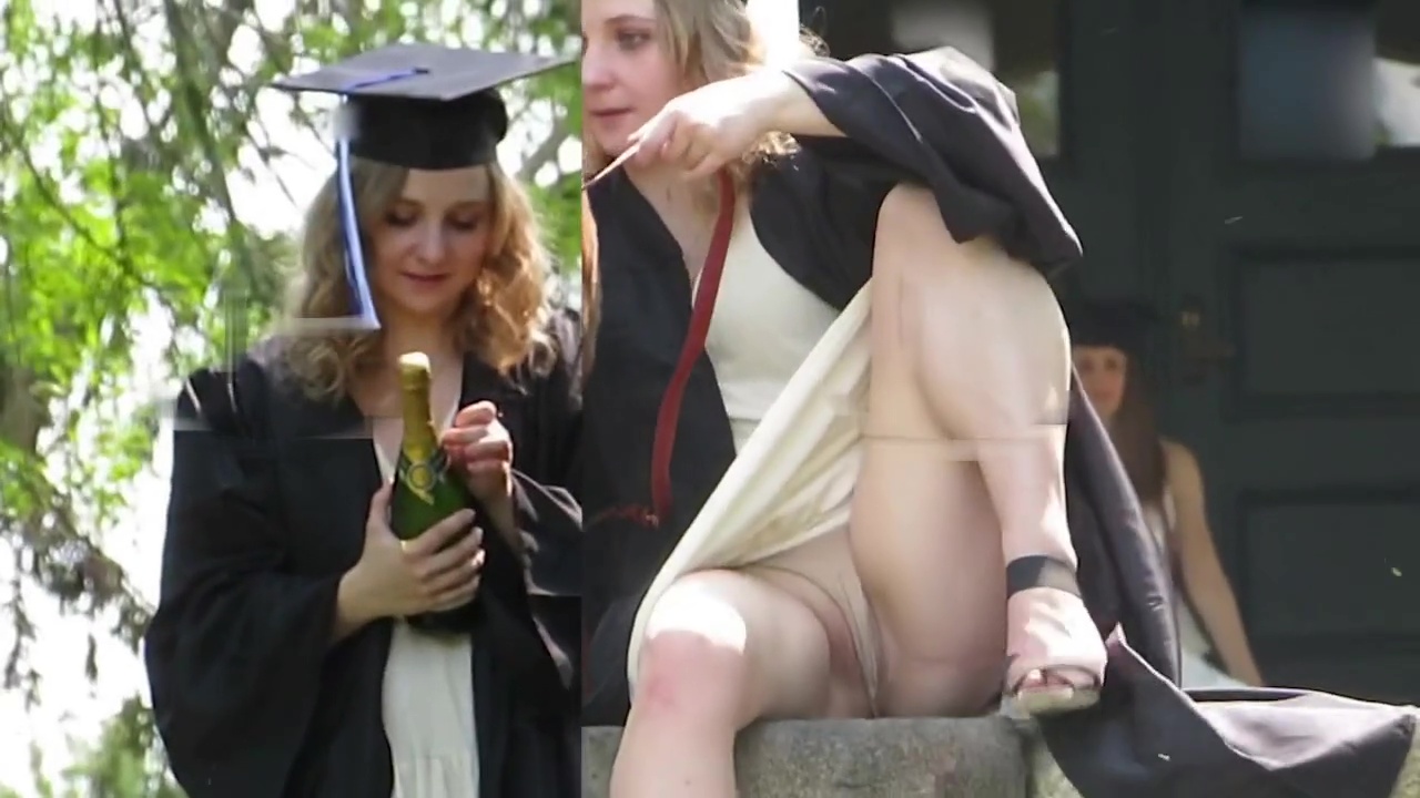Graduation Panty Flashes Upskirt