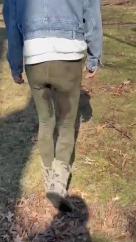 Pees her pants publicly