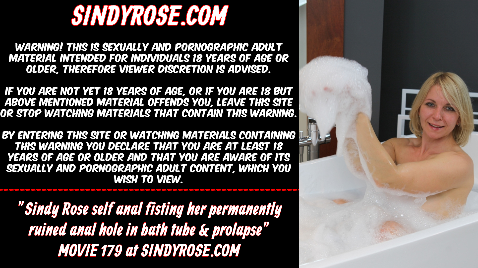 Anal fisting in bath tube & prolapse blonde Sindy Rose
