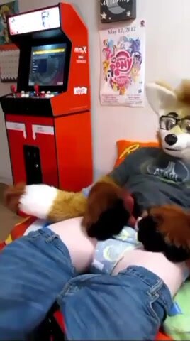 Furry Poops in Diaper and Cums