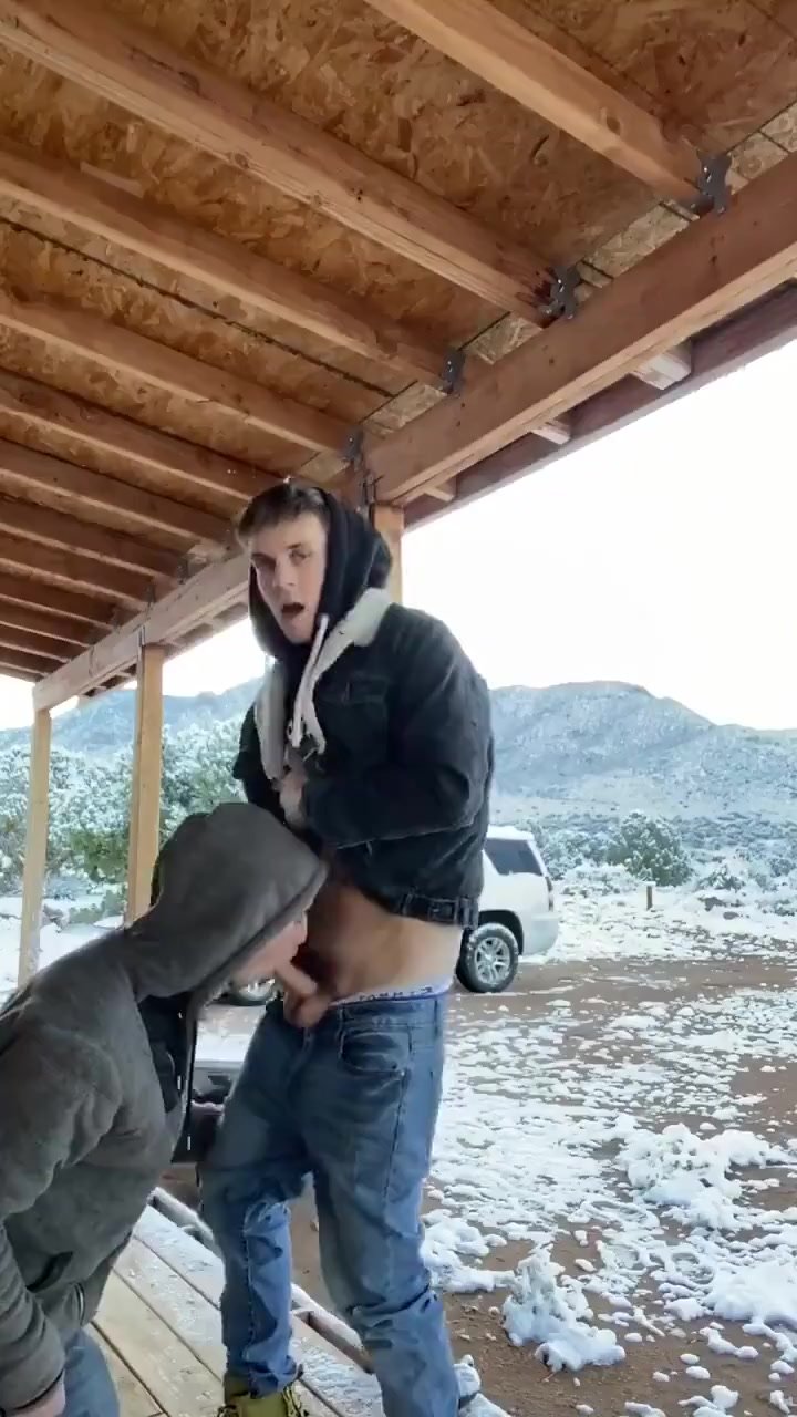 Horny guys getting hot in the cold