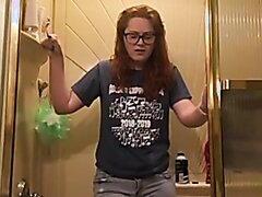 Redhead pees her jeans