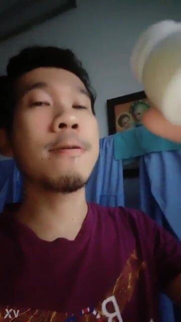 Asian Guy Downs A Whole Cup Of Cum