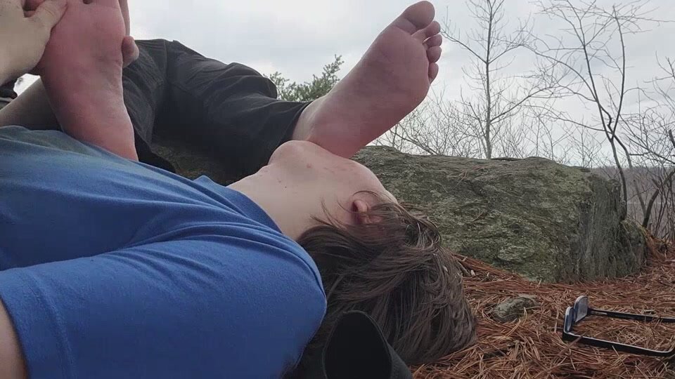 Slave is a footstool after long hike