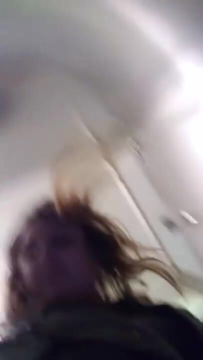 Blonde Rushes Into Bathroom Stall
