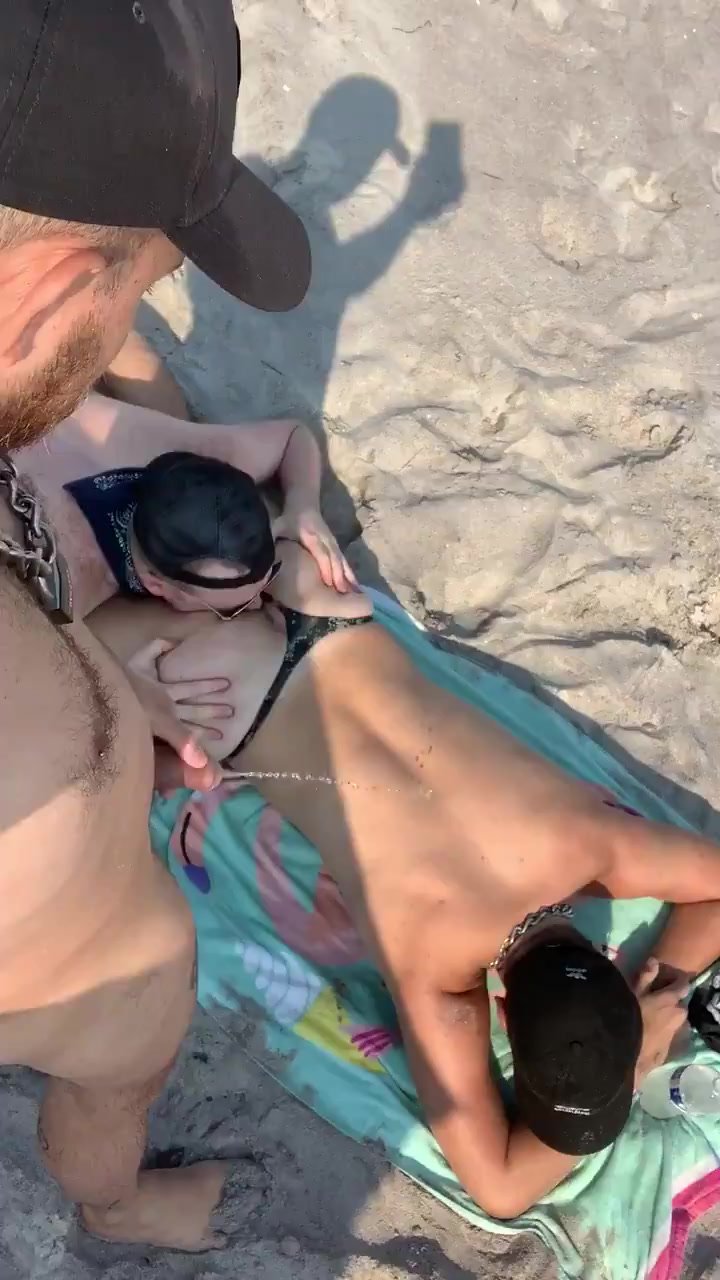 peeing on horny friend at beach