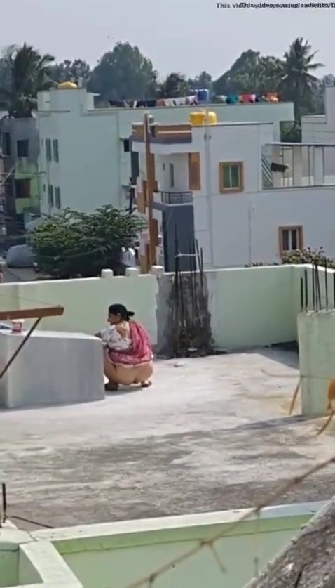 Indian caught pissing in the terrace