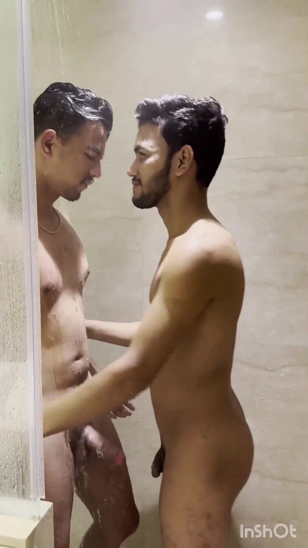 Cute desi guys in shower
