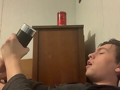 Hot Young Boy Wank and Cum with Male Masturbator SexToy