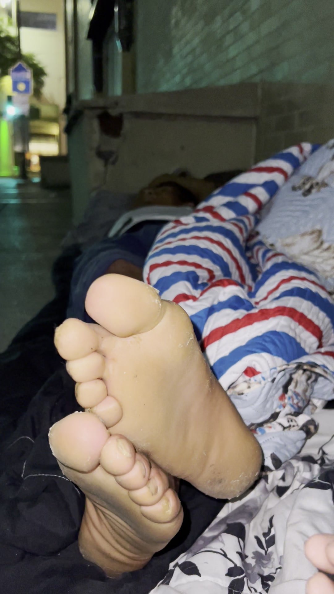 passed out street boyfriends feet