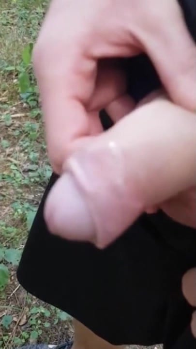 Uncut piss in the woods