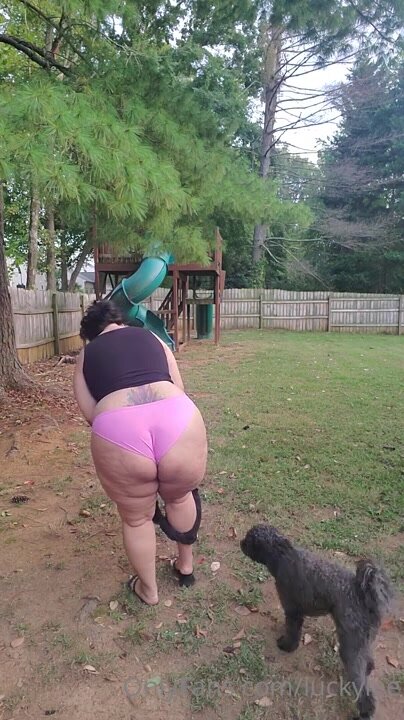 Fat whore showing her body outdoor