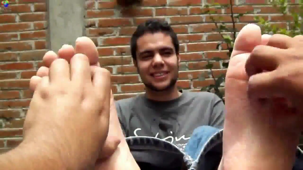 Man gets his feet tickled