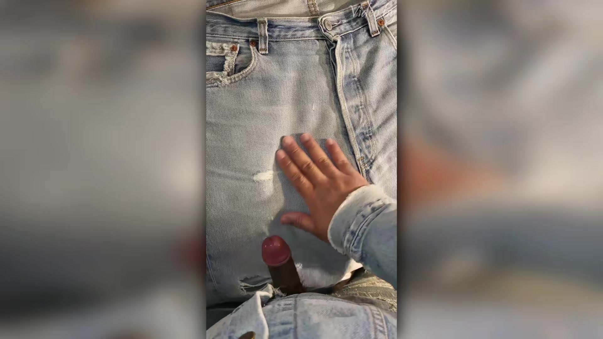 Cum load on Levi's 501 jeans