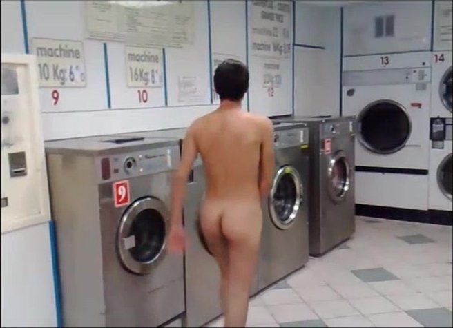 French Lad Streaking at the Laundromat