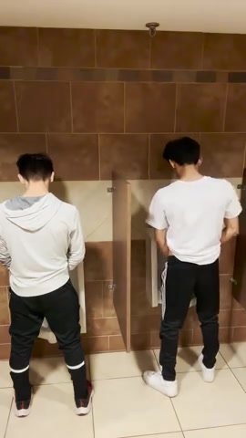 trackie lads fuck in public bathroom