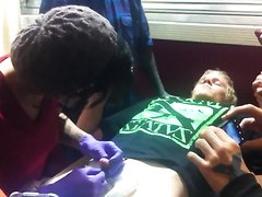 Dude gets his dick pierced