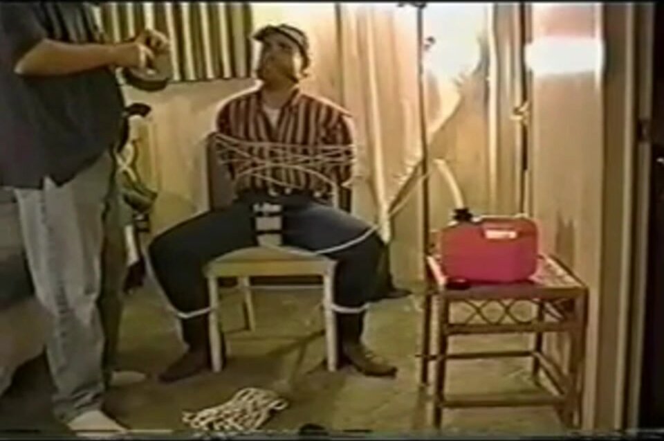 Classic 2000s bondage scene