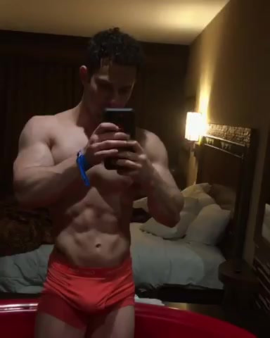 Young muscle stud flex