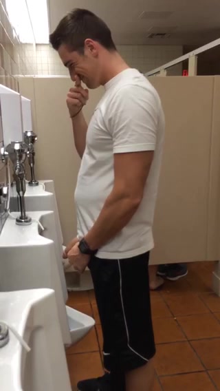 Big cock at urinal - video 4