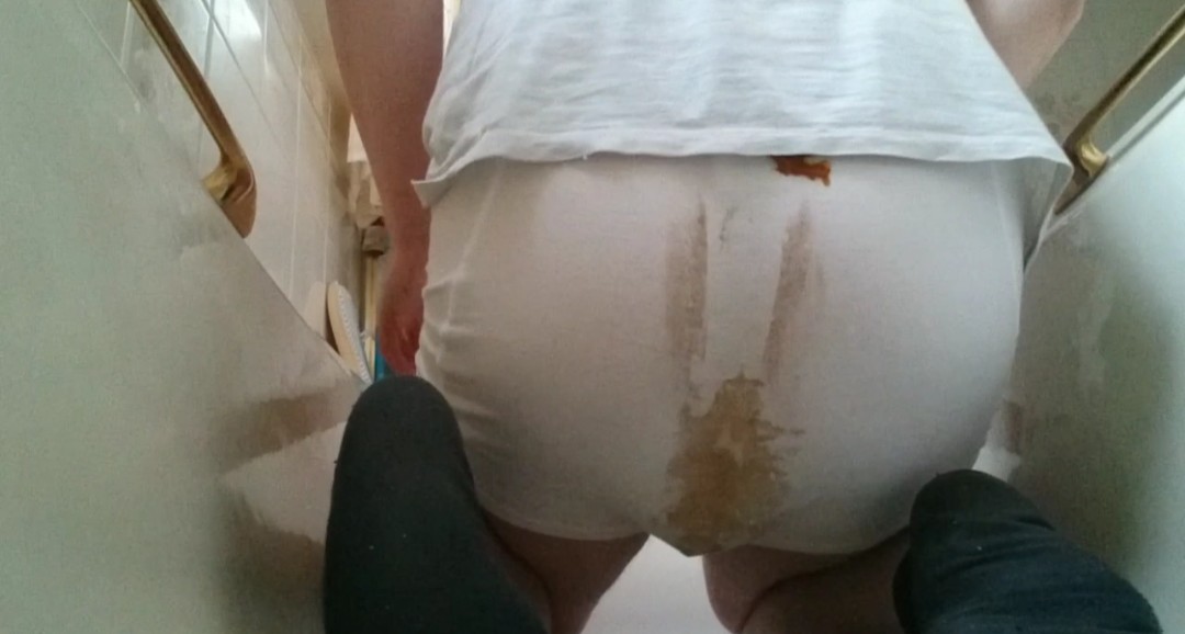 Loud diarrhoea in his boxers then smears and cums
