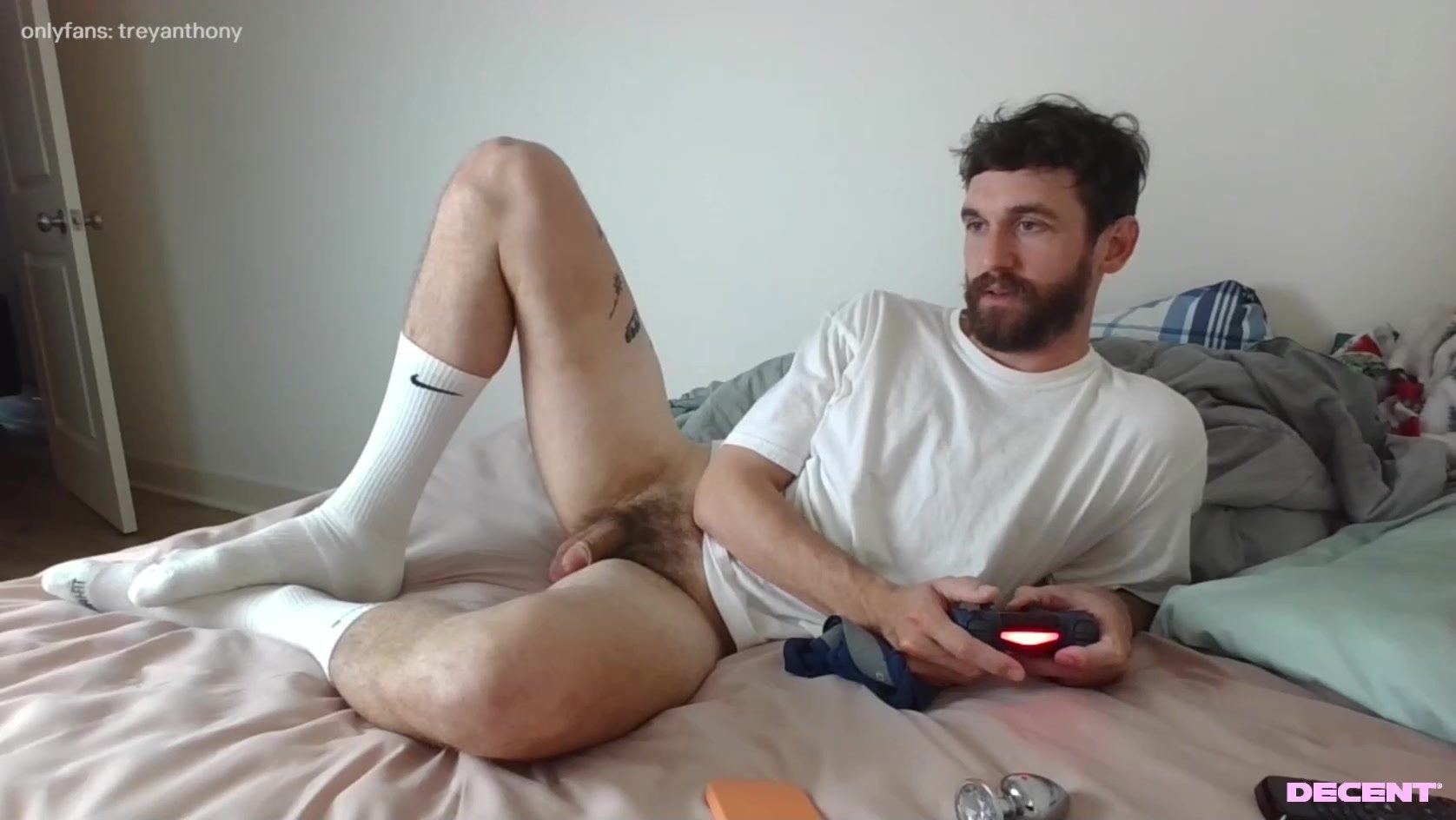 Guy Next Door Gaming with Soft Cock Out