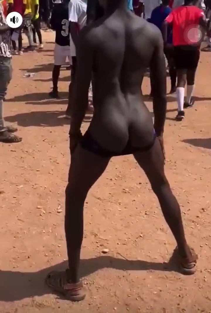 Black boy dancing with exposed butt