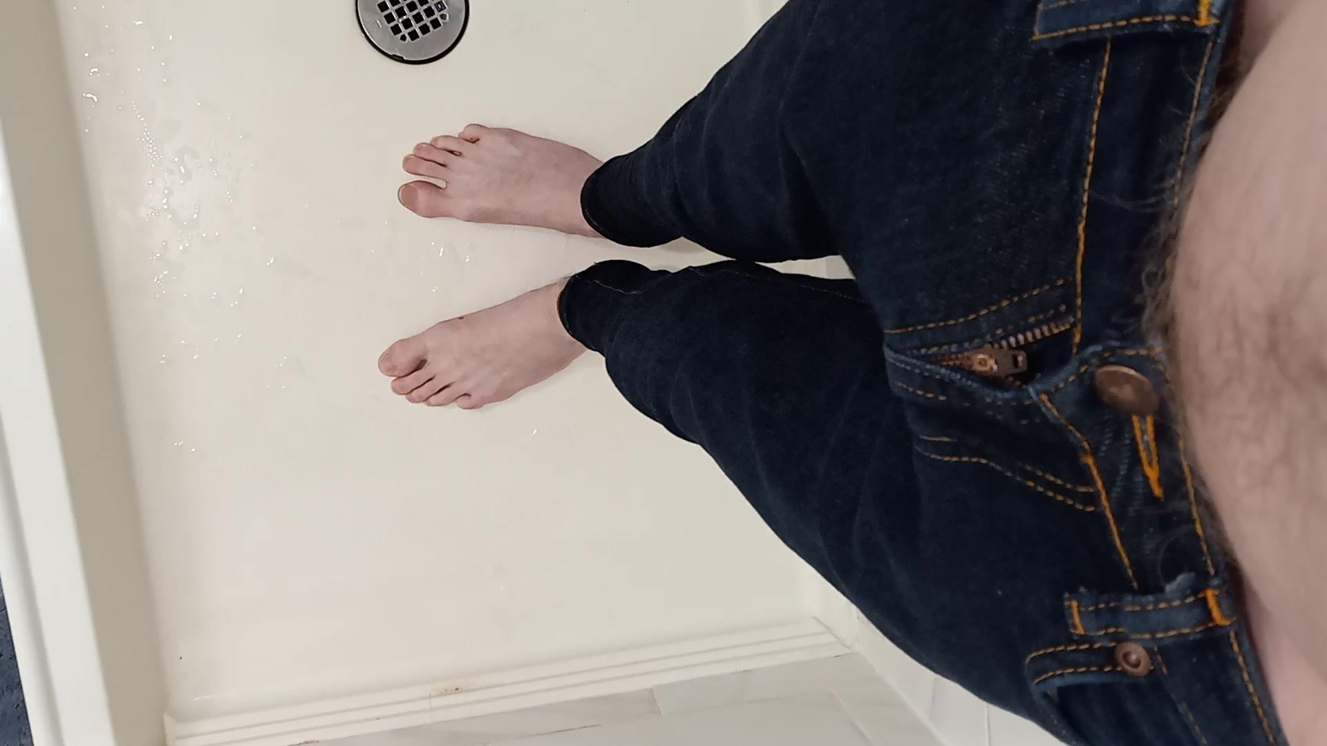 Pissing in my jeans with a big hiss