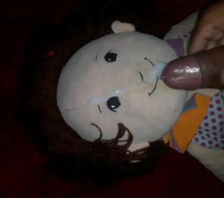 cumshot on my kinzey doll's face