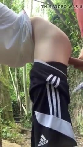 Teen sucks and gets fucked in forest