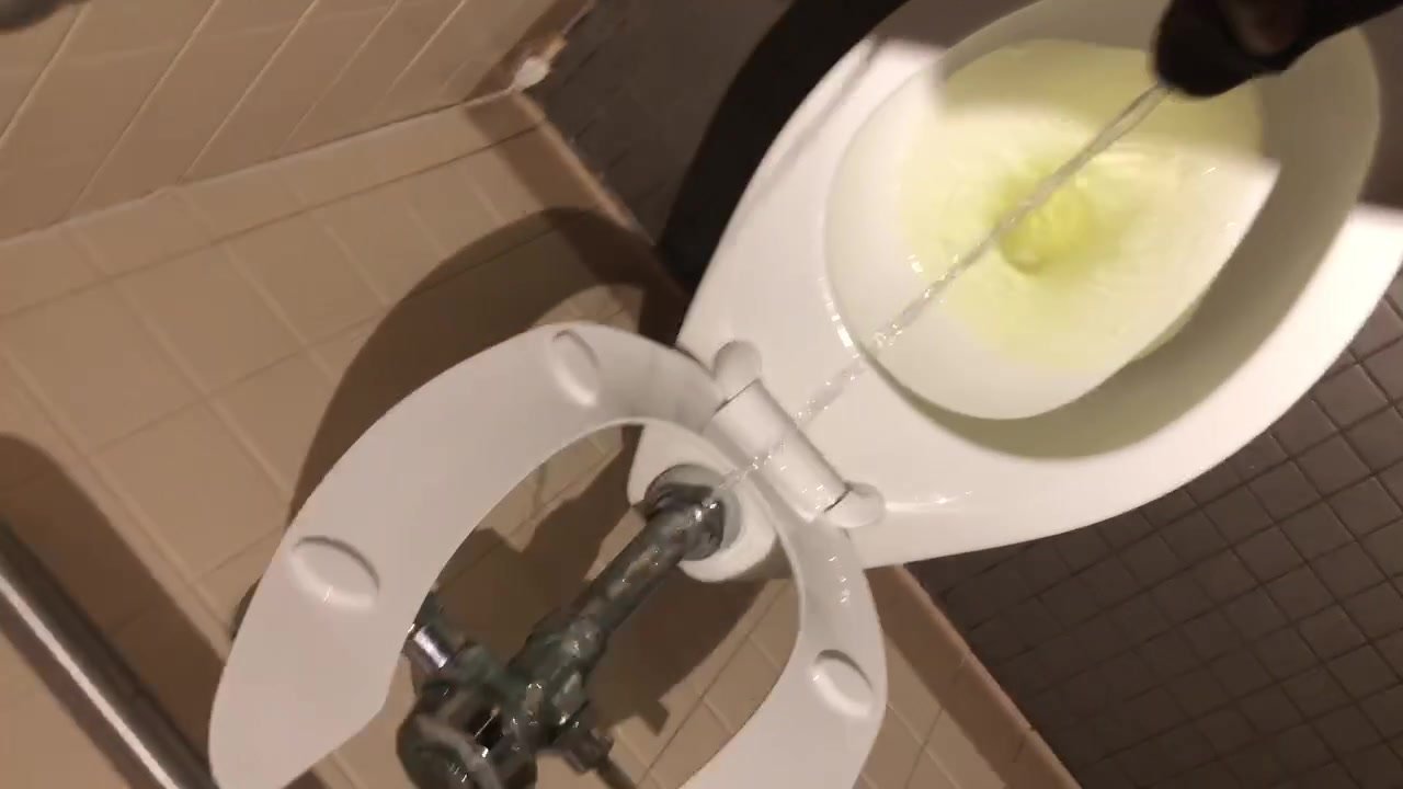 Piss all over bathroom
