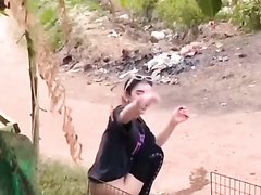 Drunk Thai Girl Pissing Outdoor