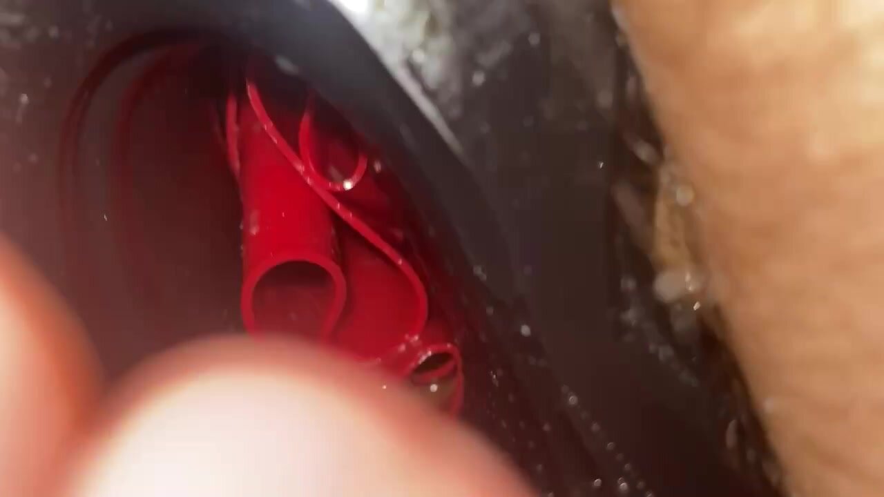 Pighole in Ass stuffed with Rubber glove