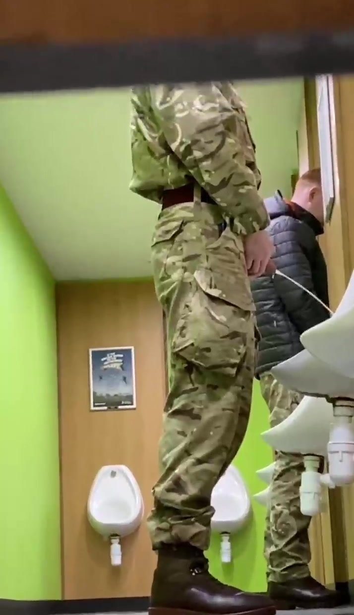 MILITARY GUY TAKING A PISS