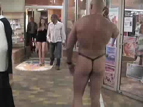 Walking naked in a public place
