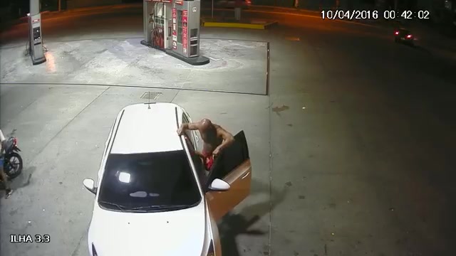 Caught on Surveillance Camera Sucking Black Cock in a Gas Station