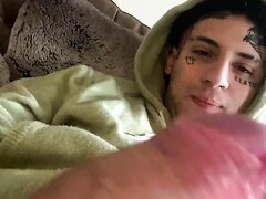 hot tattoed boy stroke and cum 3
