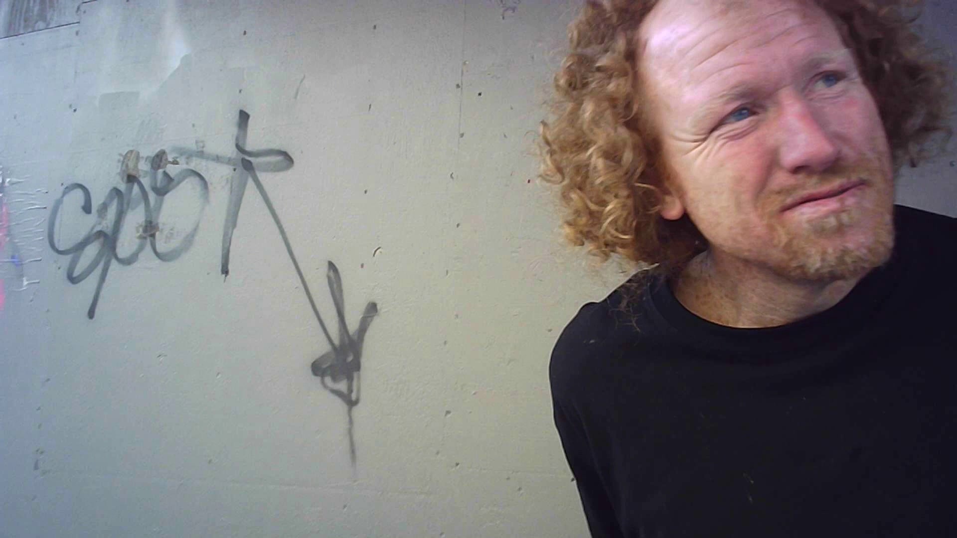 blowing a homeless dude in his tent